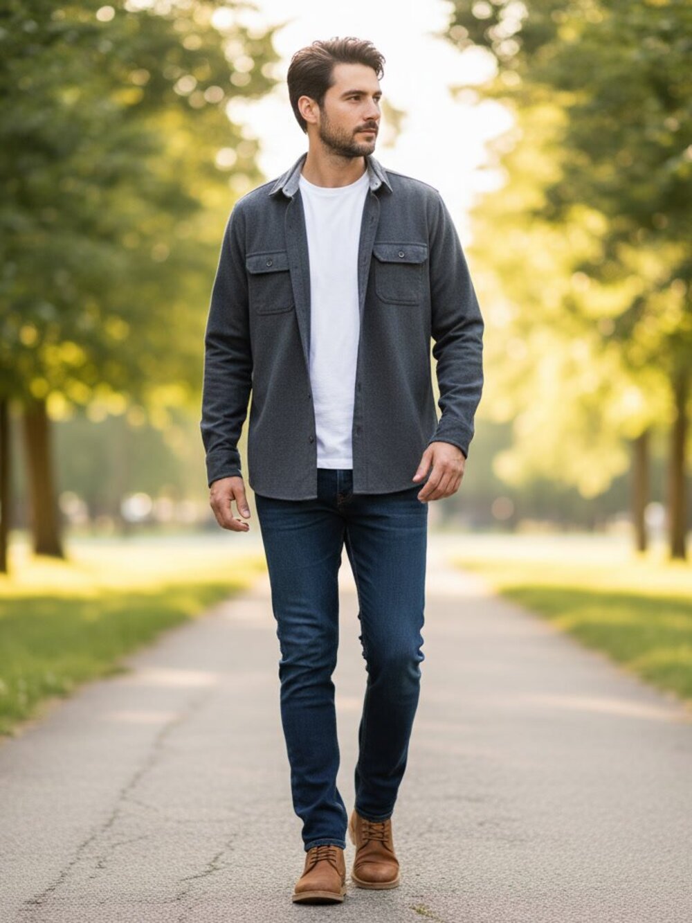 Tailor Vintage Gray Textured Button Up Shirt